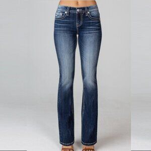 Miss Me Boot Cut Jeans Dark Blue Wash Sz 28”/32”